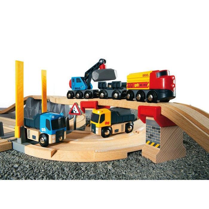 Brio Rail + Road Loading Quarry Set-Simply Green Baby