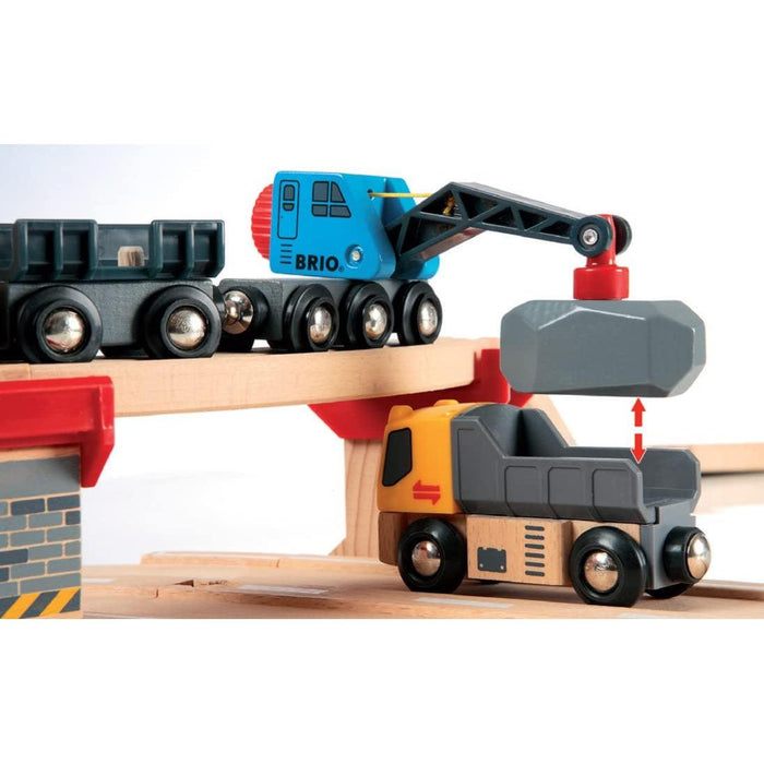 Brio Rail + Road Loading Quarry Set-Simply Green Baby