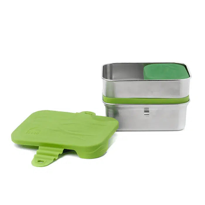 ECOlunchbox Leak Proof Blue Water Bento Splash Box 3-In-1-Simply Green Baby