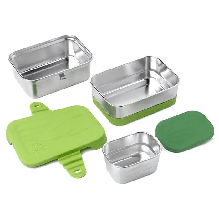 ECOlunchbox Leak Proof Blue Water Bento Splash Box 3-In-1-Simply Green Baby