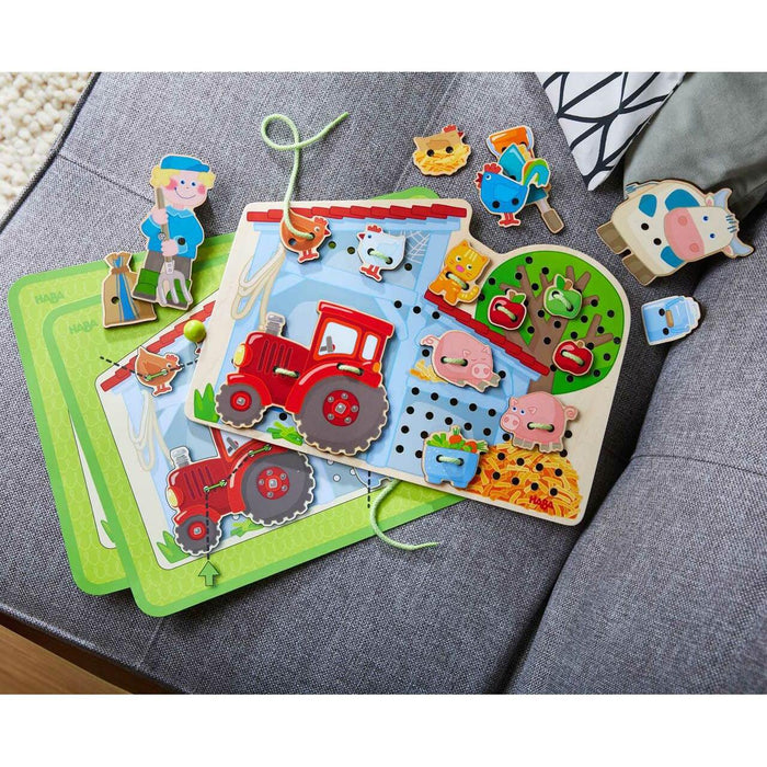 Haba Threading Game, Farm-Simply Green Baby