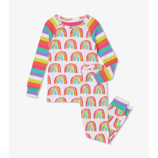 Hatley Organic Reglan Pajama Set - Pretty Rainbows-Simply Green Baby