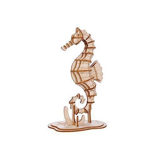 Kikkerland 3D Wooden Puzzle - Seahorse-Simply Green Baby