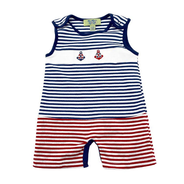 Kissy Kissy Sleeveless Playsuit - Boy Nautical Stripes-Simply Green Baby