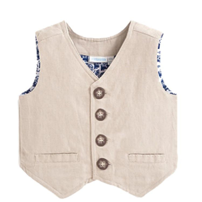 Linen Waistcoat-Simply Green Baby