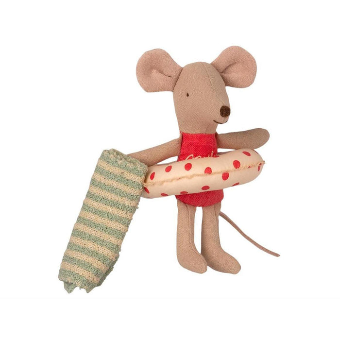 Maileg Beach Mice, Little Sister in Cabine de Plage-Simply Green Baby