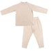 Nest Designs Tanboocel Mock Neck Long Sleeve Shirt + Pants Set, Warm Taupe-Simply Green Baby