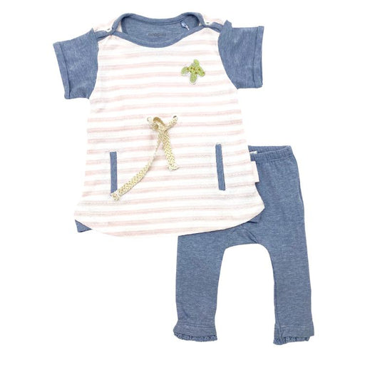 Noppies Baby Mya Stripe Dress + Ankle Leggings Set-Simply Green Baby