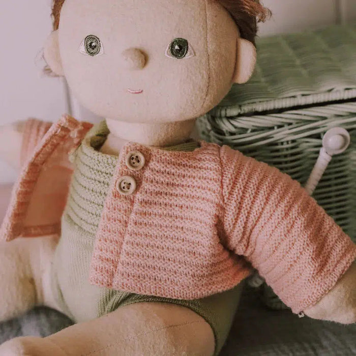 Olli Ella Dinkum Doll Cardigan-Simply Green Baby