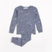 Petit Lem Organic Cotton Rib PJ Set - Snowy, Blue Dusk-Simply Green Baby