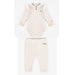 Souris Mini Organic Cotton Henley Collar Bodysuit + Leggings, Cream-Simply Green Baby