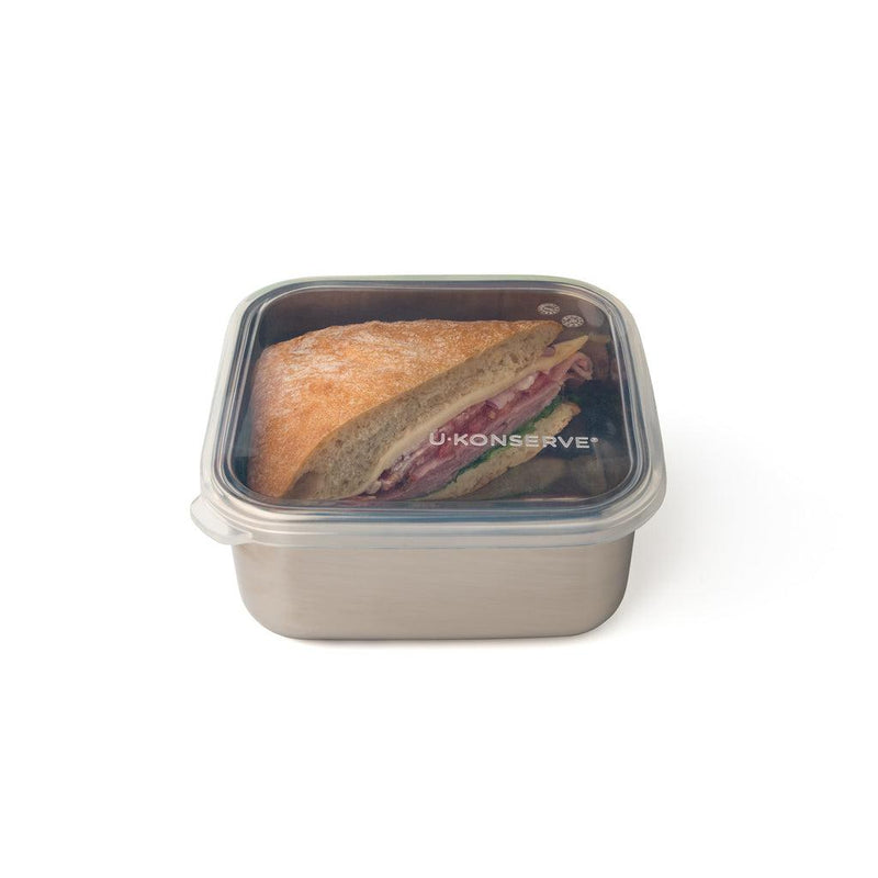 U Konserve To-Go Square Container with Silicone Lid-Simply Green Baby