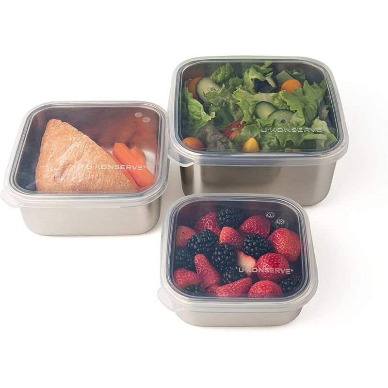 U Konserve To-Go Square Container with Silicone Lid-Simply Green Baby